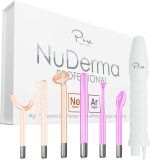 NuDerma Professional Skin Therapy Wand - Portable High Frequency Skin Therapy Machine with 6 Neon & Argon Wands – Boost Your Skin – Clear Firm & Tighten